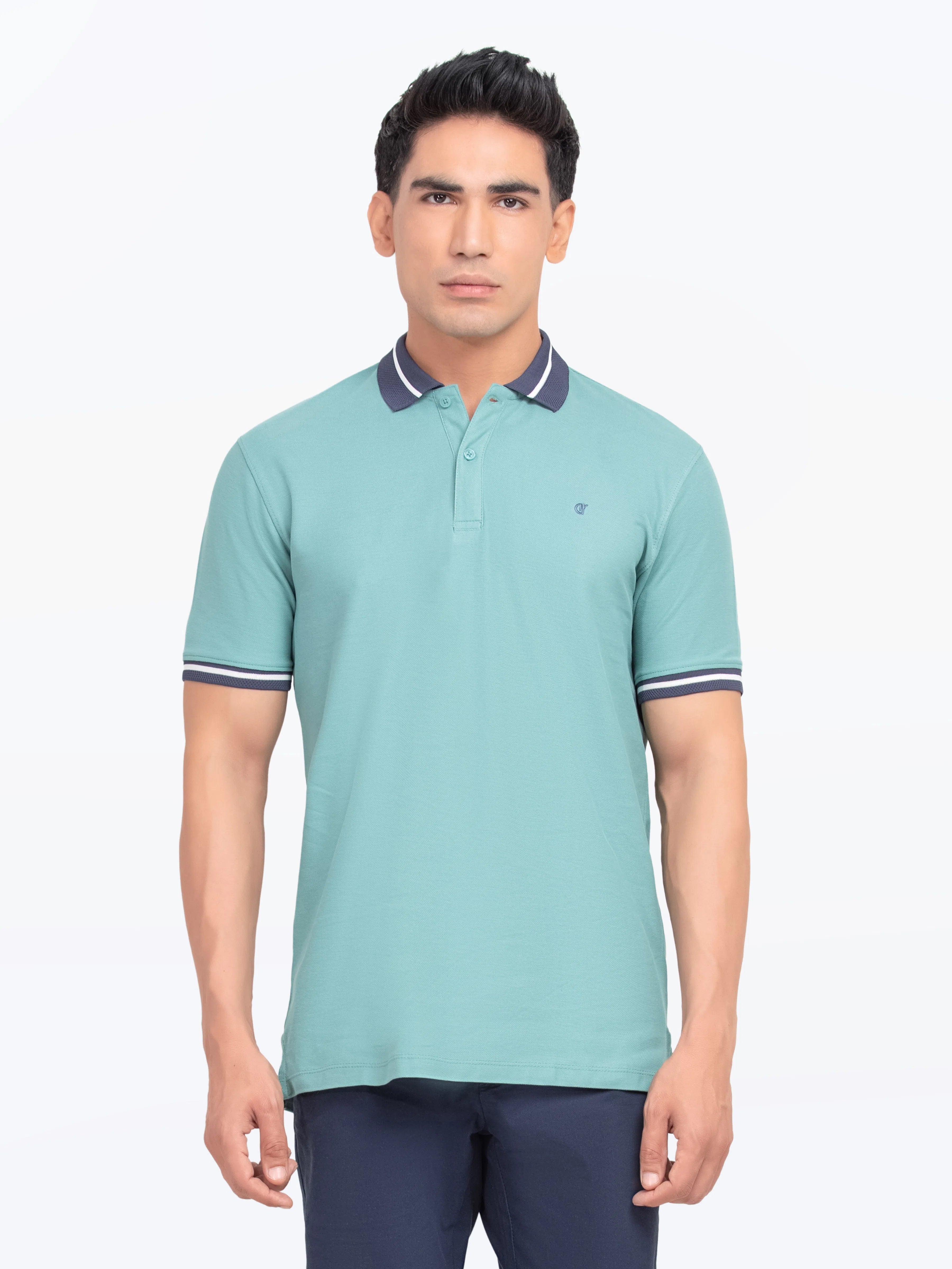 Men's Sea Green Polo Shirt - EMTPS5-004