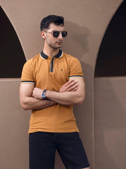 Men's Mustard Brown Polo Shirt - EMTPS5-016