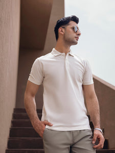 Men's Cream Polo Shirt - EMTPS5-063