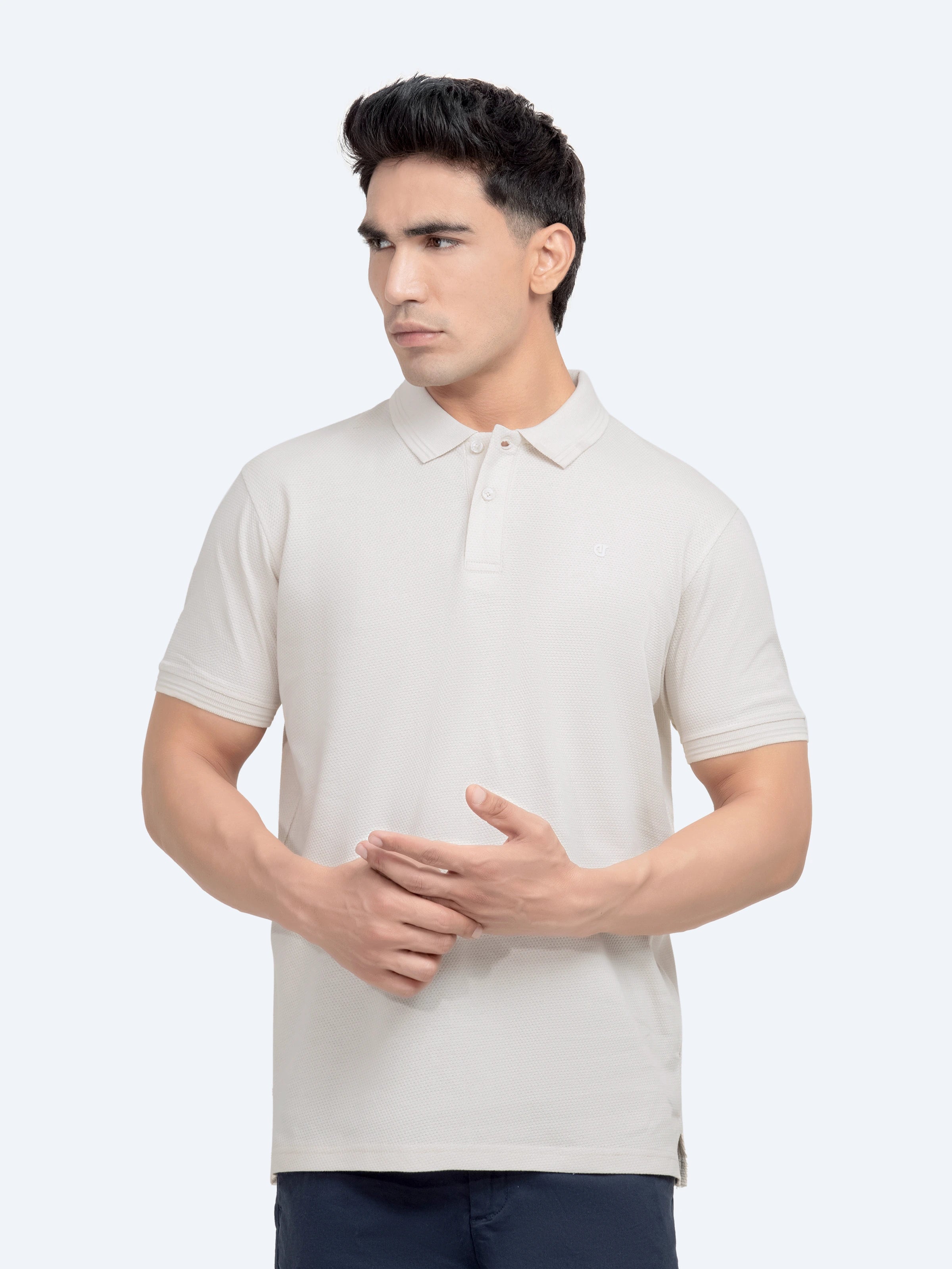 Men's Cream Polo Shirt - EMTPS5-063