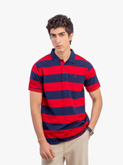 Men's Red & Blue Polo Shirt - EMTPS5-113