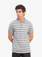 Men's Heather Grey & White Polo Shirt - EMTPS5-114