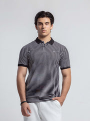 Men's Black & White Polo Shirt - EMTPS6-054