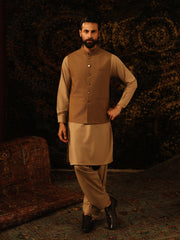 Men's Camel Waist Coat - EMTWCP5-35985