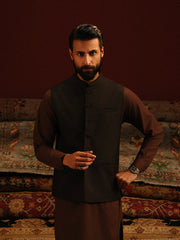 Men's Dark Brown Waist Coat - EMTWCP5-35997