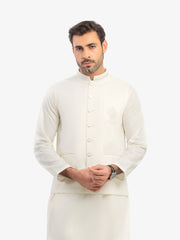 Men's Off White Waist Coat Suit - EMTWCS5-014