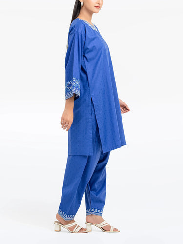 Pret 2Pc Embroidered Dobby Shirt Trouser - EWTKE24-80131ST