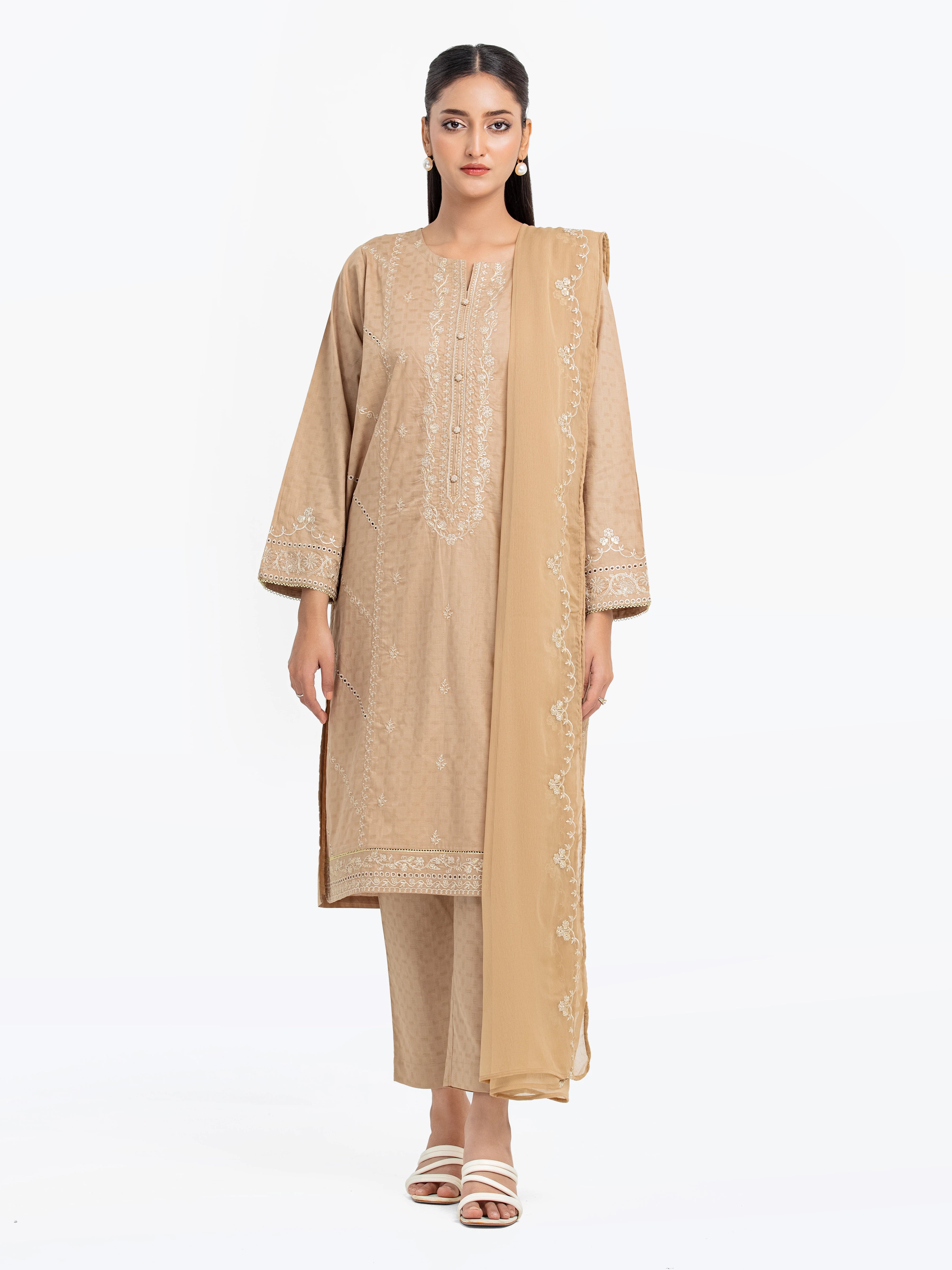 Pret 3Pc Embroidered Dobby Suit - EWTKE24-81325-3P