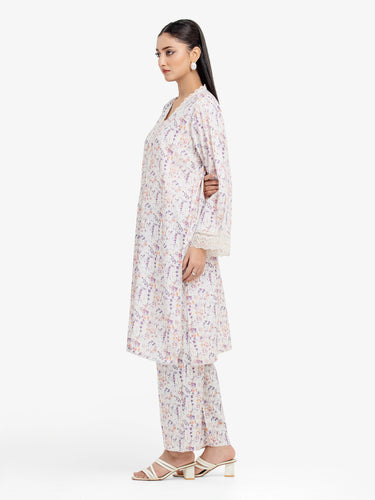 Pret 2Pc Embroidered Raw Silk Shirt Trouser - EWTKE24-81510ST