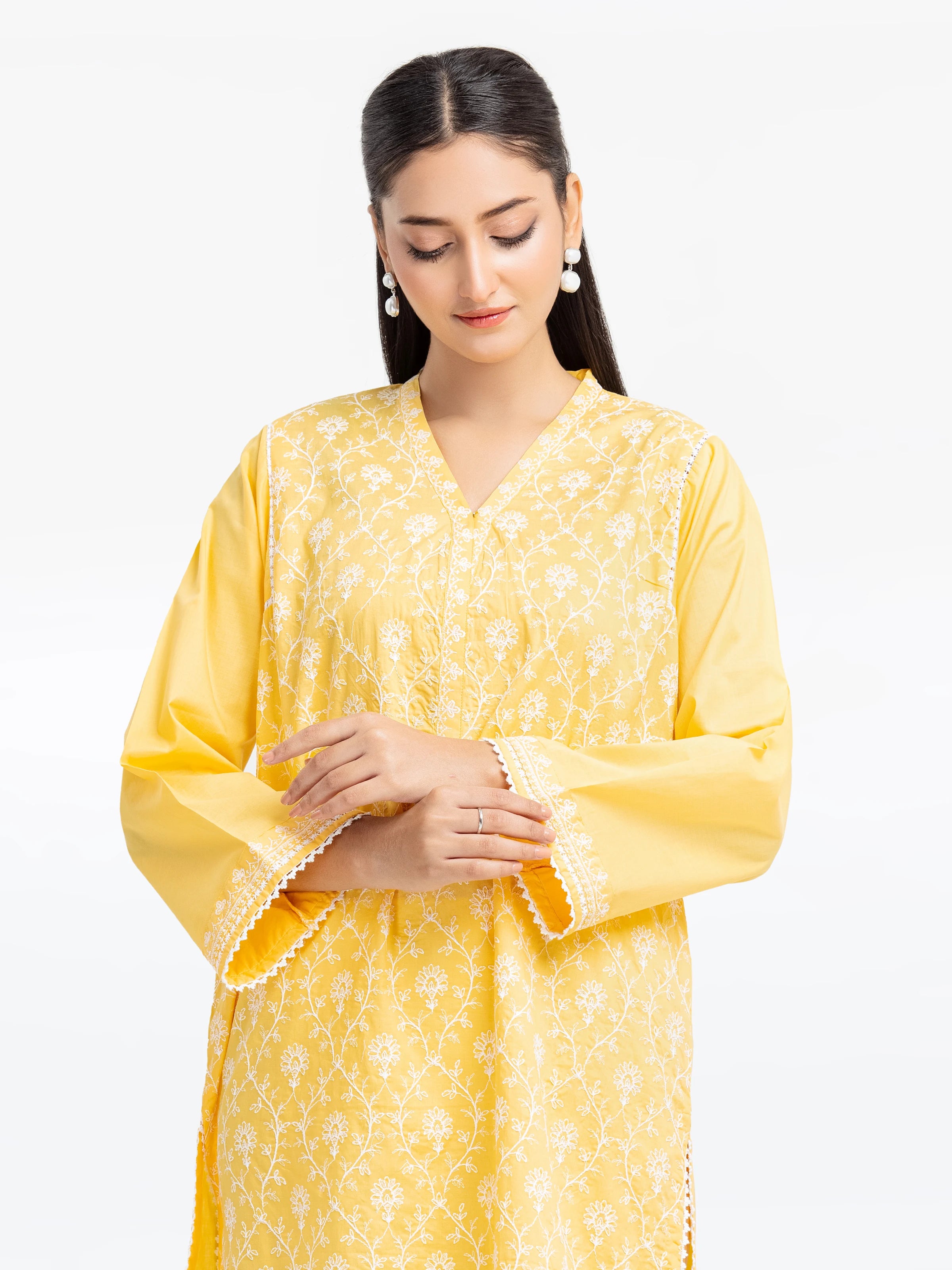 Pret 1Pc Embroidered Cambric Shirt - EWTKE25-81603S