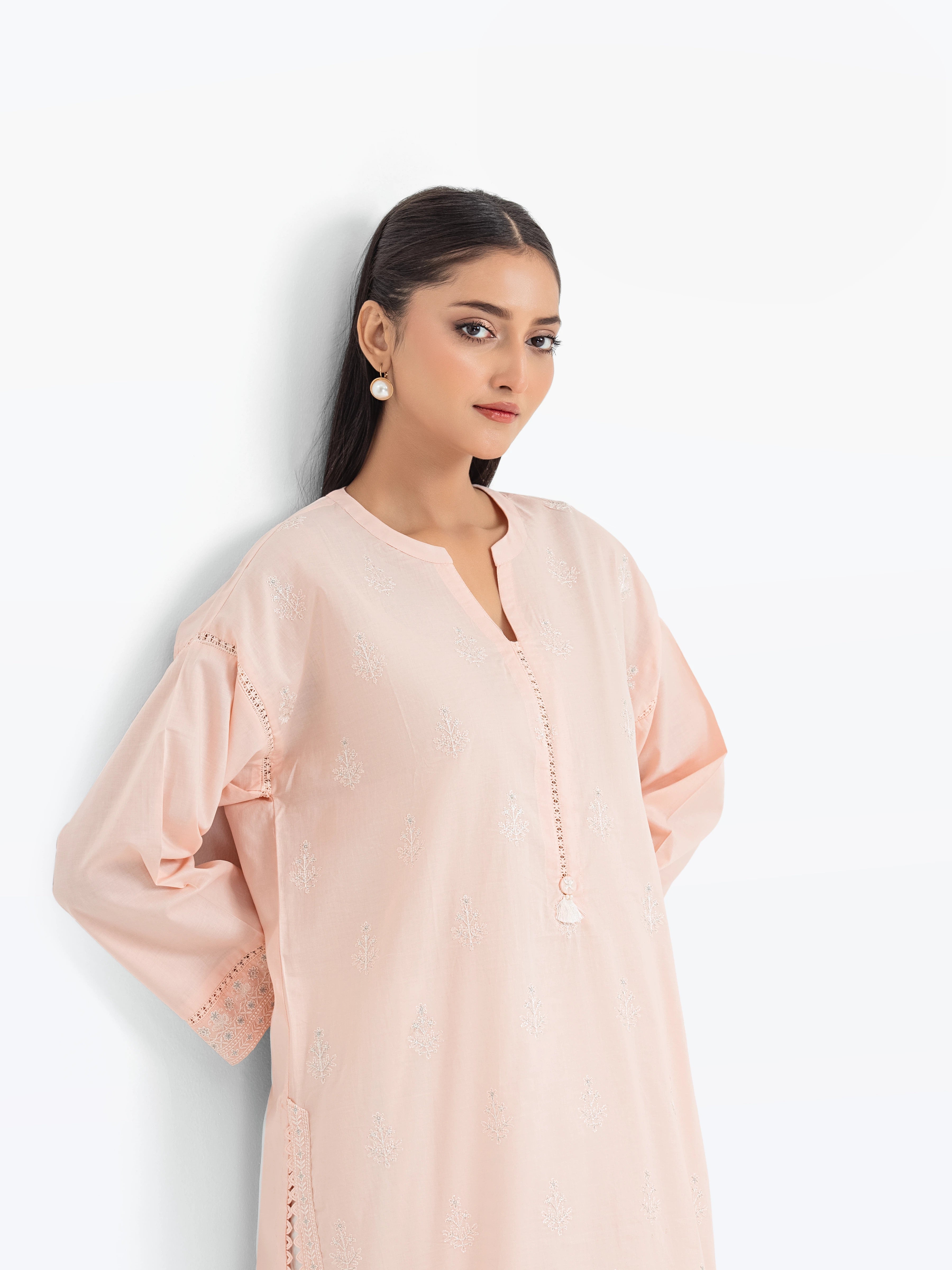 Pret 1Pc Embroidered Cambric Shirt - EWTKE25-81605S