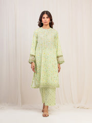 Pret 2Pc Embroidered Self Jacquard Shirt Trouser - EWTKE5-81689ST