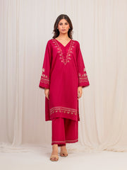 Pret 2Pc Embroidered Lawn Slub Shirt Trouser - EWTKE5-82101ST