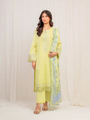 Pret 3Pc Embroidered Lawn Slub Suit - EWTKE5-82108-3P