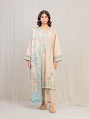 Pret 3Pc Embroidered Lawn Slub Suit - EWTKE5-82113-3P