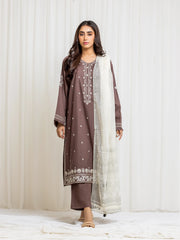 Pret 3Pc Embroidered Khaddar Suit - EWTKED5-84021-3P
