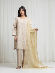 Pret 3Pc Embroidered Karandi Suit - EWTKED6-86076-3P