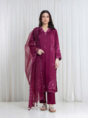 Embroidered Satin Suit - EWTKED6-86194-3P