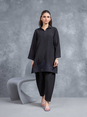 Embroidered Silk Shirt Shalwar - EWTKED6-86231ST