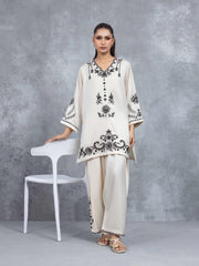 Embroidered Blended Co-Ord Set - EWTKED6-86237ST