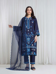 Embroidered Viscose Suit - EWTKED6-86271-3P