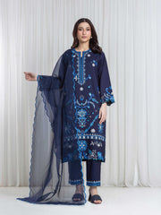 Embroidered Viscose Suit - EWTKED6-86271-3P