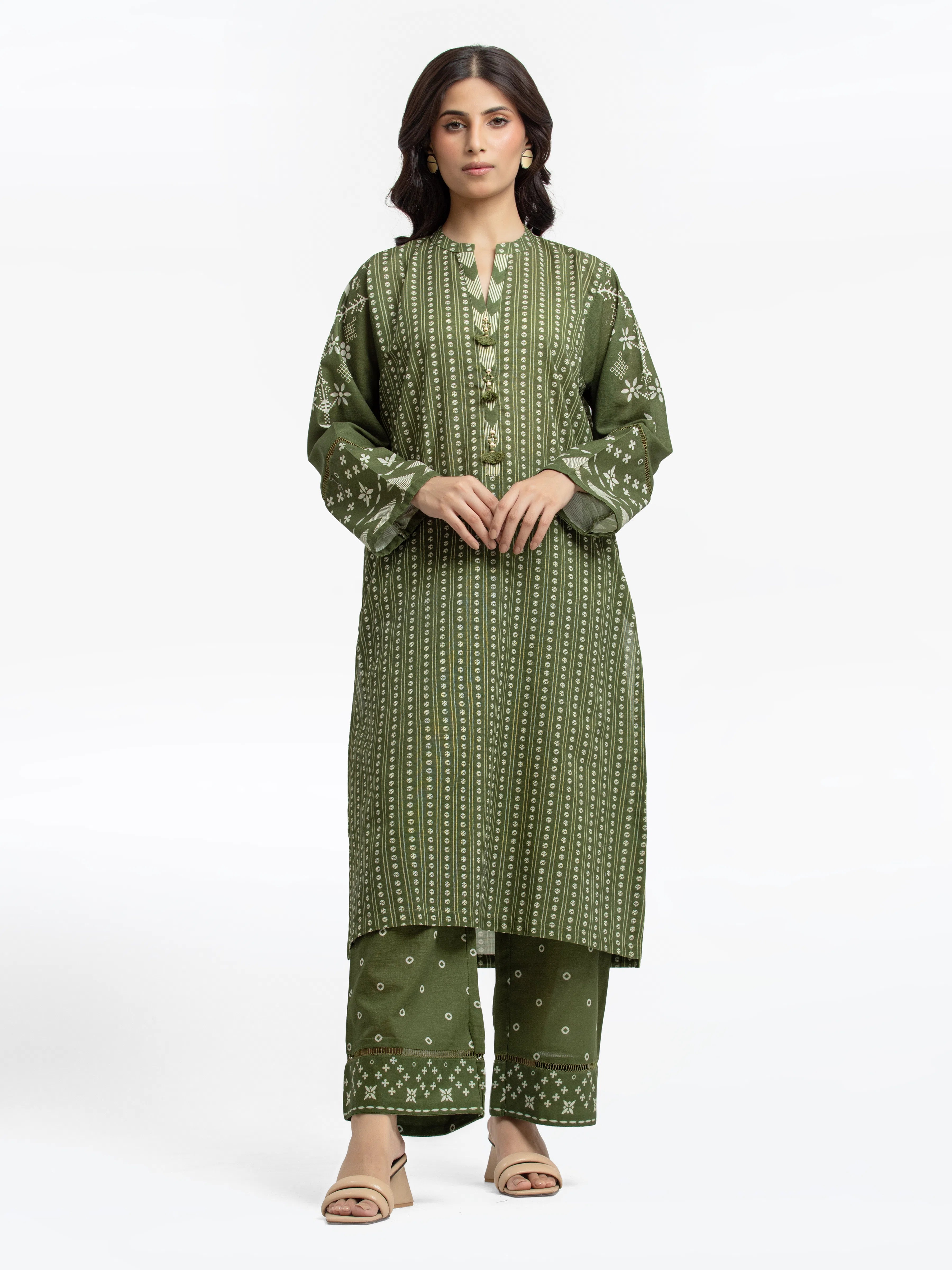 Pret 2Pc Printed Khaddar Shirt Trouser - EWTKP24-81392ST