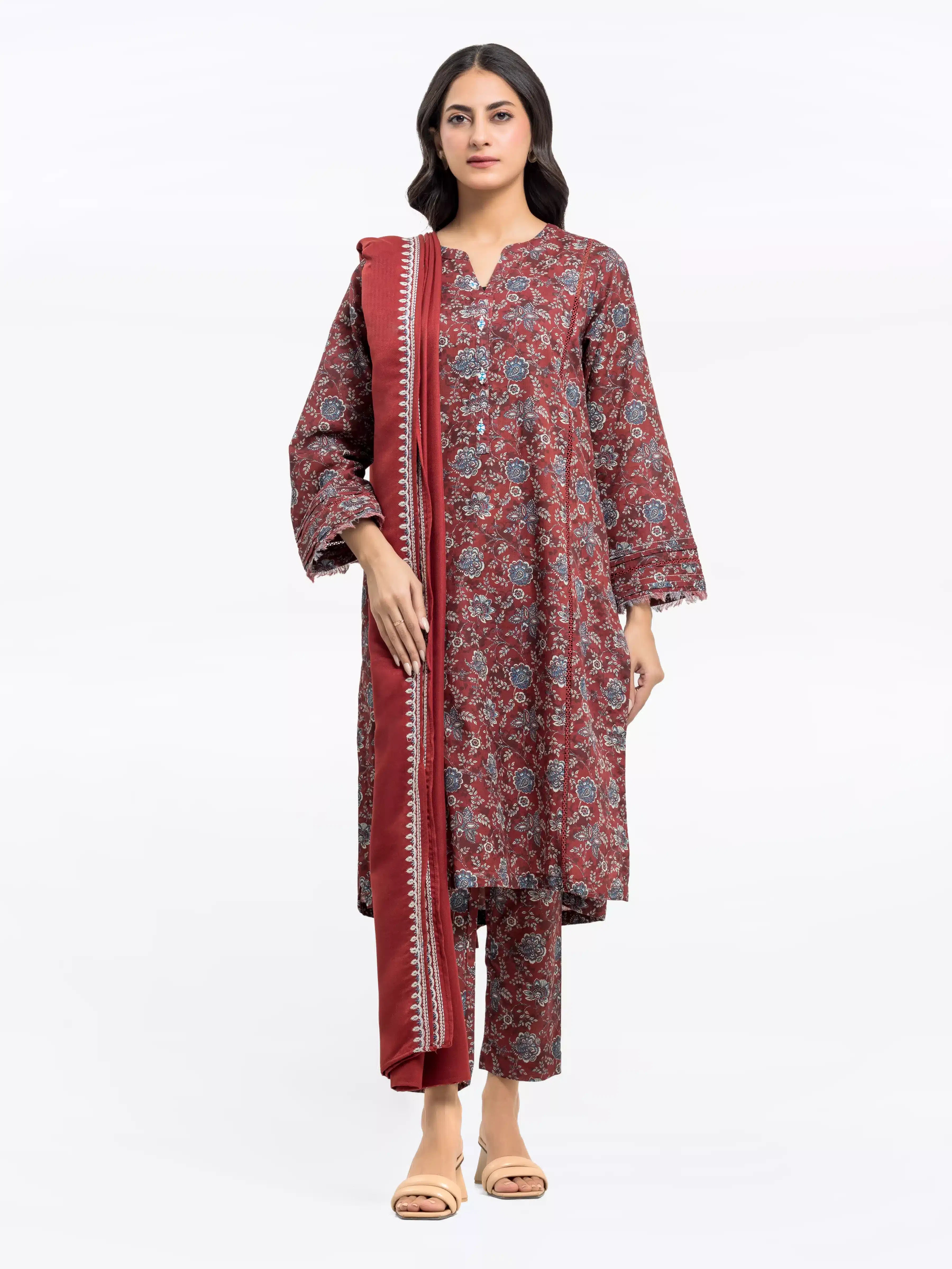 Pret 3Pc Printed Khaddar Suit - EWTKP24-81523-3P