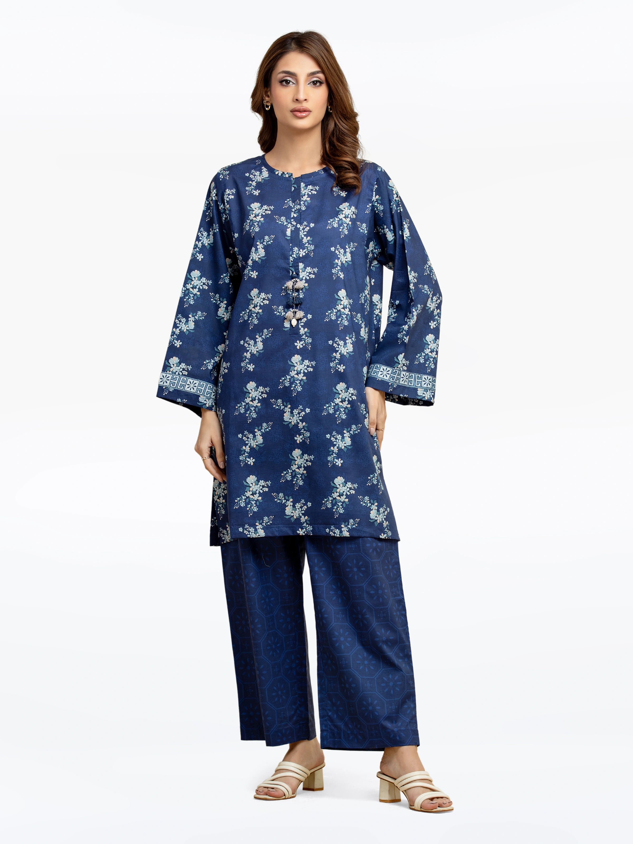 Pret 2Pc Printed Cambric Shirt Trouser - EWTKP5-81638ST