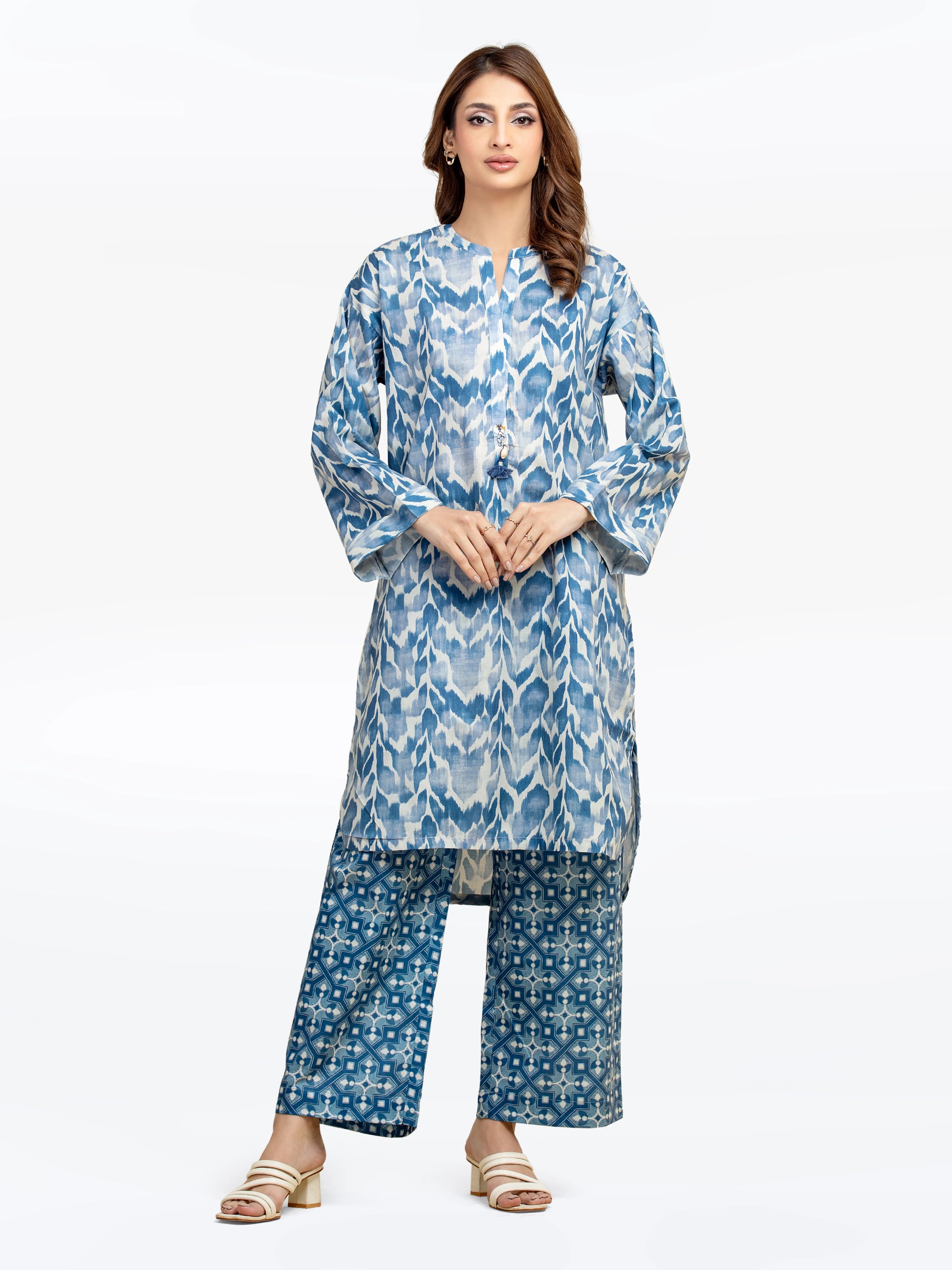 Pret 2Pc Printed Cambric Shirt Trouser - EWTKP5-81655ST