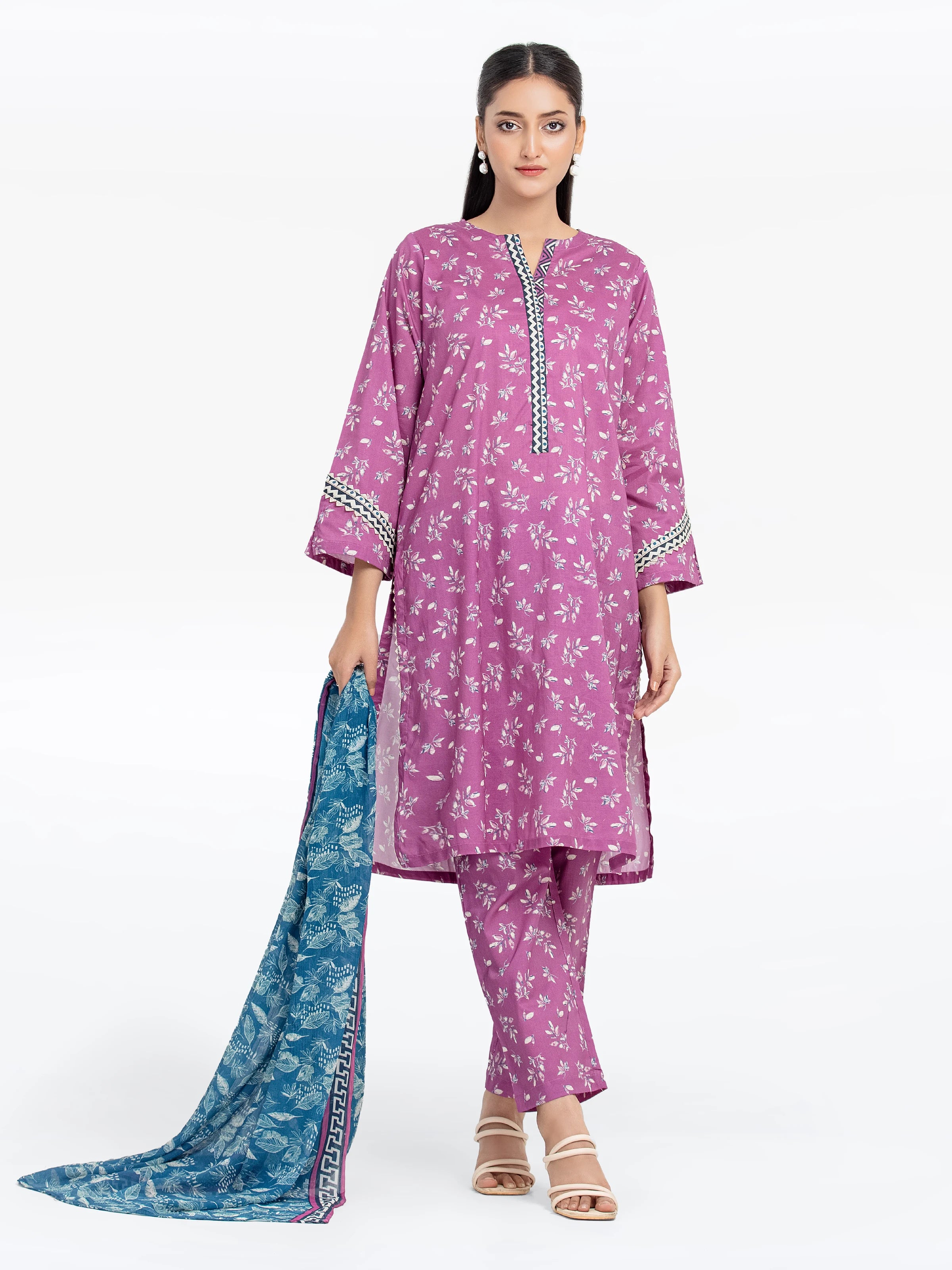 Pret 3Pc Printed Cambric Suit - EWTKP5-81711-3P