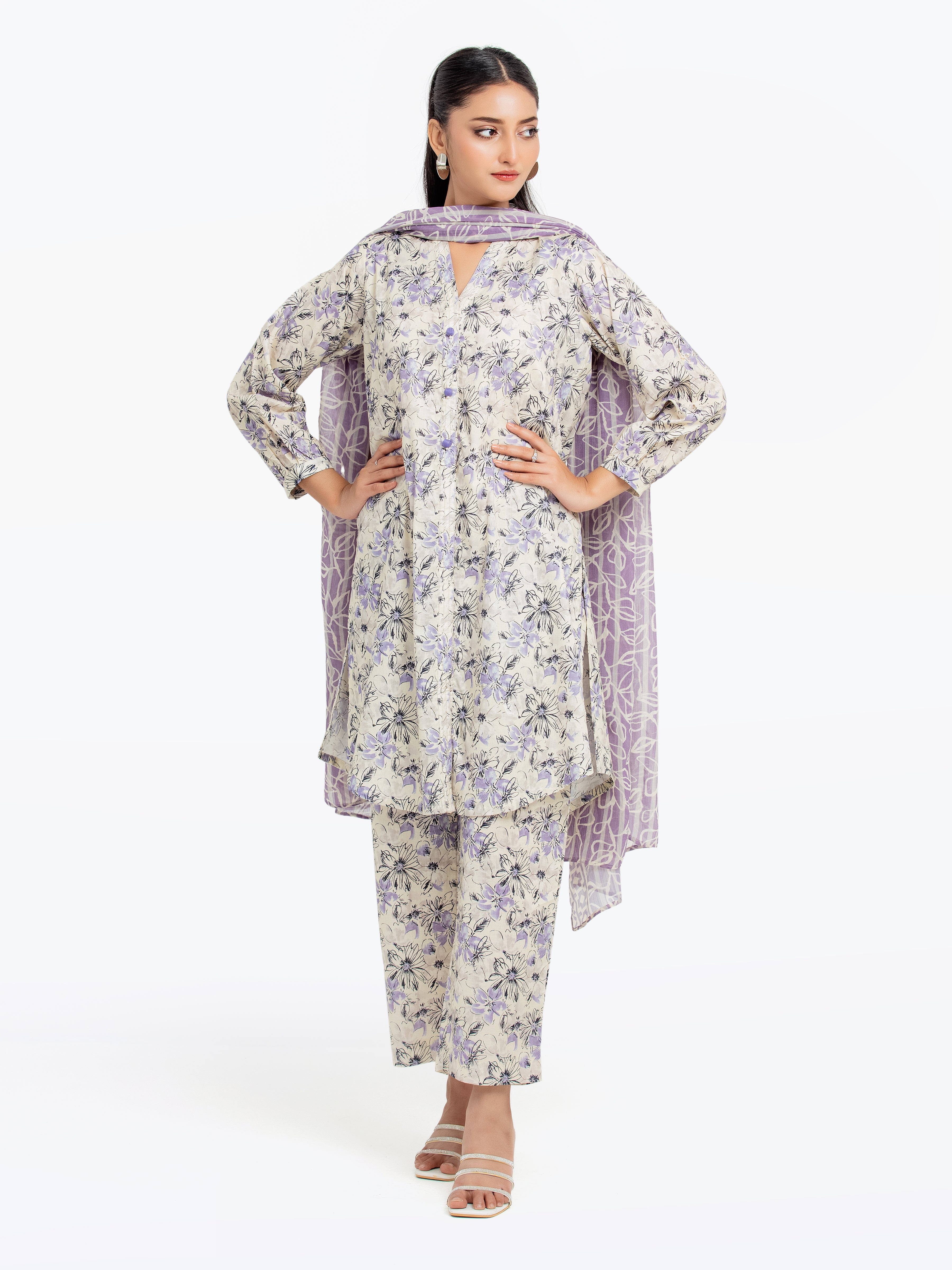 Pret 3Pc Printed Cambric Suit - EWTKP5-81714-3P