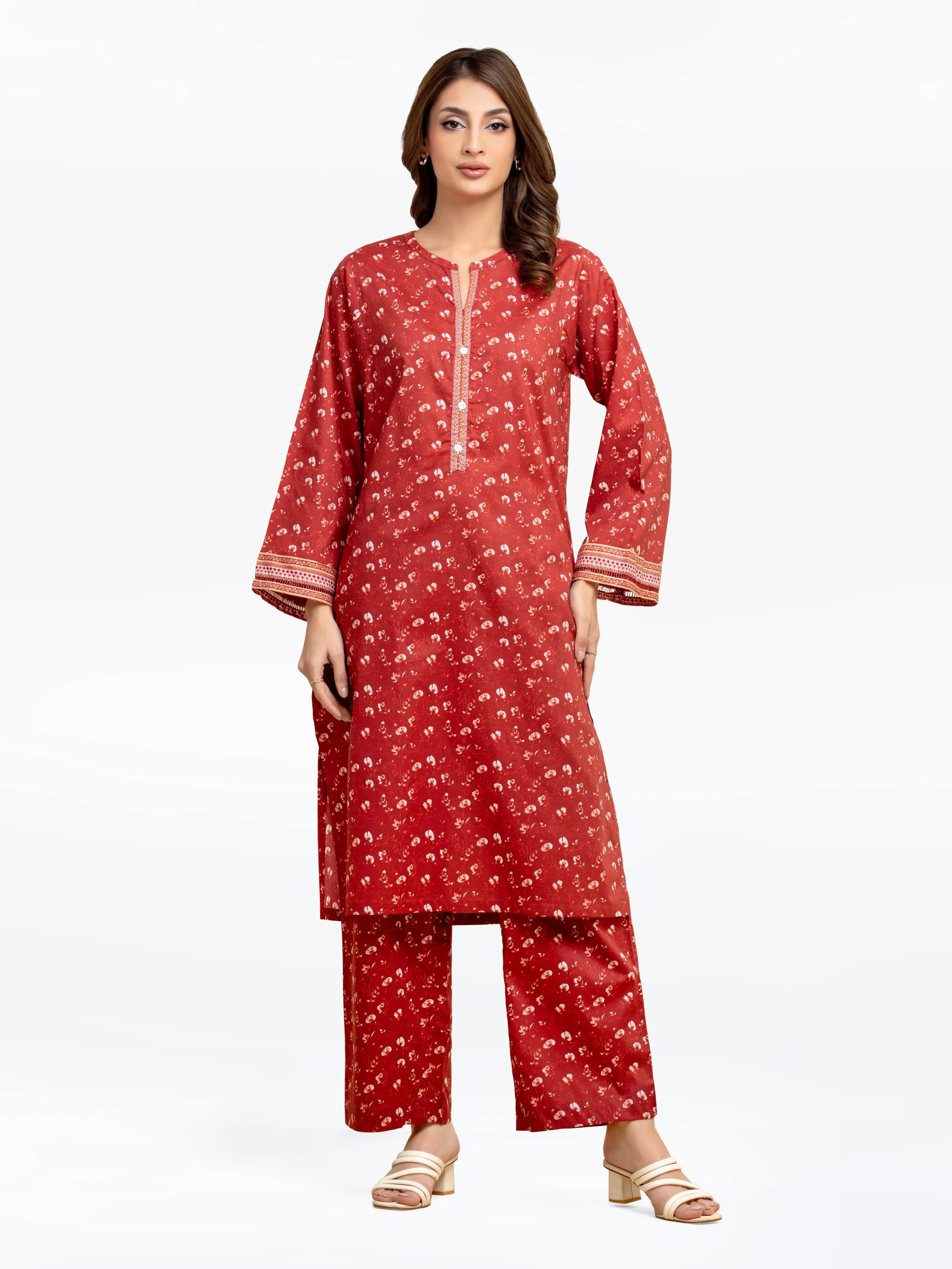 Pret 2Pc Printed Cambric Shirt Trouser - EWTKP5-82122ST