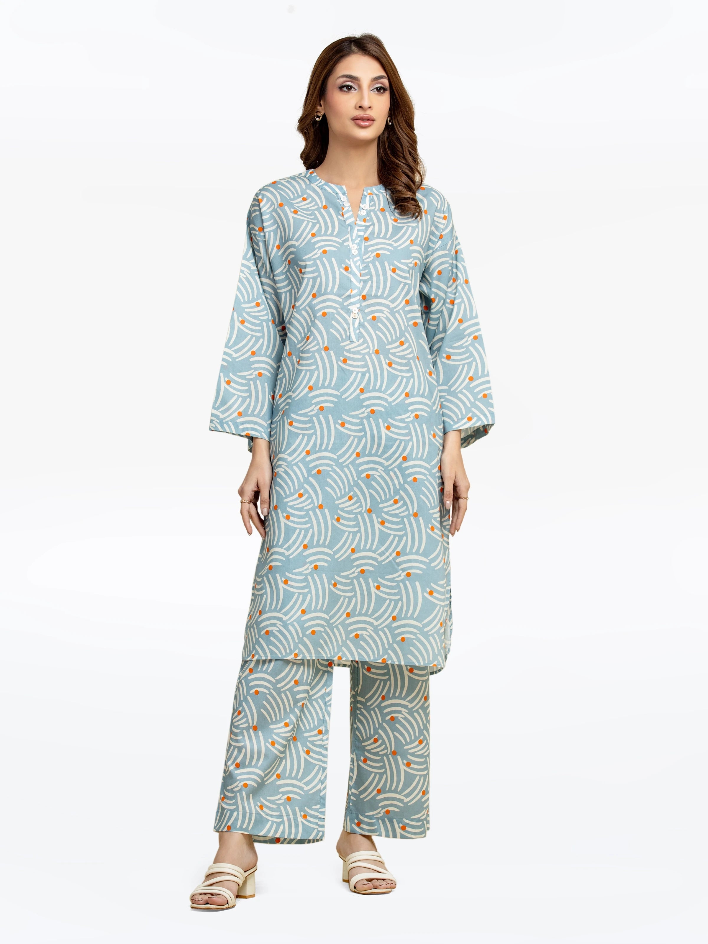 Pret 2Pc Printed Cambric Shirt Trouser - EWTKP5-82123ST