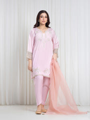 Embroidered Silk Suit - EWTPLED6-00067-3P