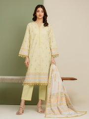 Unstitched Block Print Cambric Suit - EWU5M1-030-3P