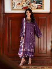 Unstitched Purple Embroidered Khaddar 3 Piece - EWU5V11-32009-3P