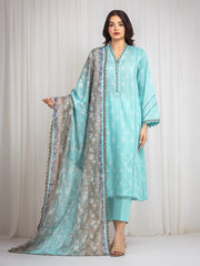 Unstitched Printed Zari Lawn Suit - EWU6M6-004-3P