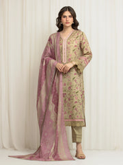 Unstitched Printed Zari Lawn Suit - EWU6M6-033-3P
