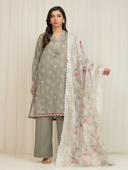 Unstitched Printed Zari Lawn Suit - EWU6M6-040-3P