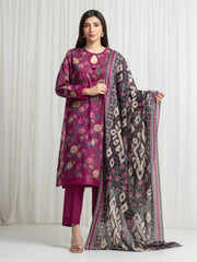 Unstitched Printed Zari Lawn 3 Piece - EWU6M6-058-3P