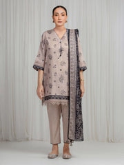 Printed Zari Lawn Suit - EWU6M6-084-3P
