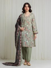 Printed Zari Lawn Suit - EWU6M6-085-3P