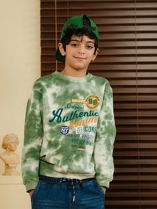 Boy's Cream & Green Sweatshirt - EBTSS24-006