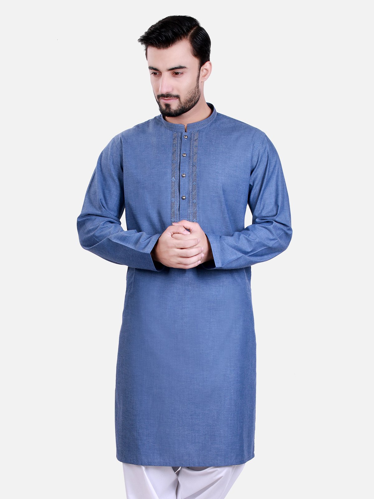 Men's Blue Kurta - EMTK17S-9438
