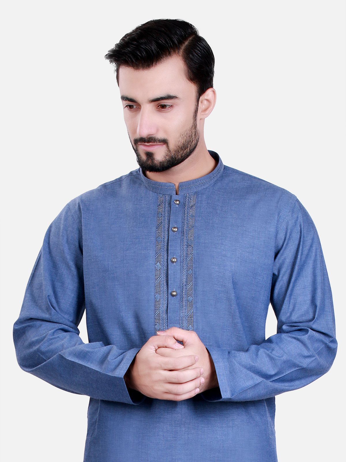 Men's Blue Kurta - EMTK17S-9438