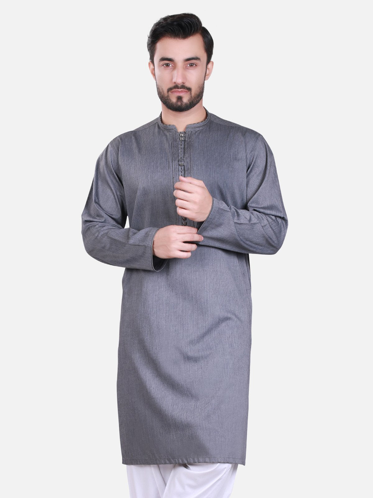 Men's Grey Kurta - EMTK17S-9447