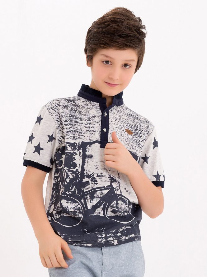 Boy's Ash Grey T-Shirt - EBTTS18-2435