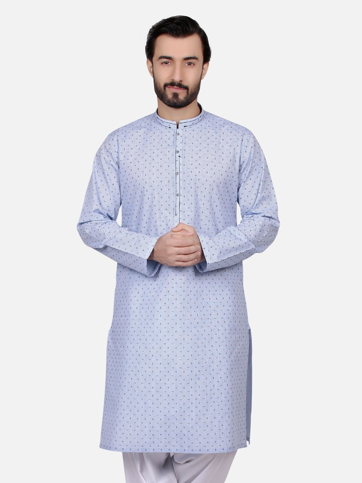 9582 edenrobe Men's Sky Blue Kurta - EMTK18S-9582 – edenrobe Pakistan