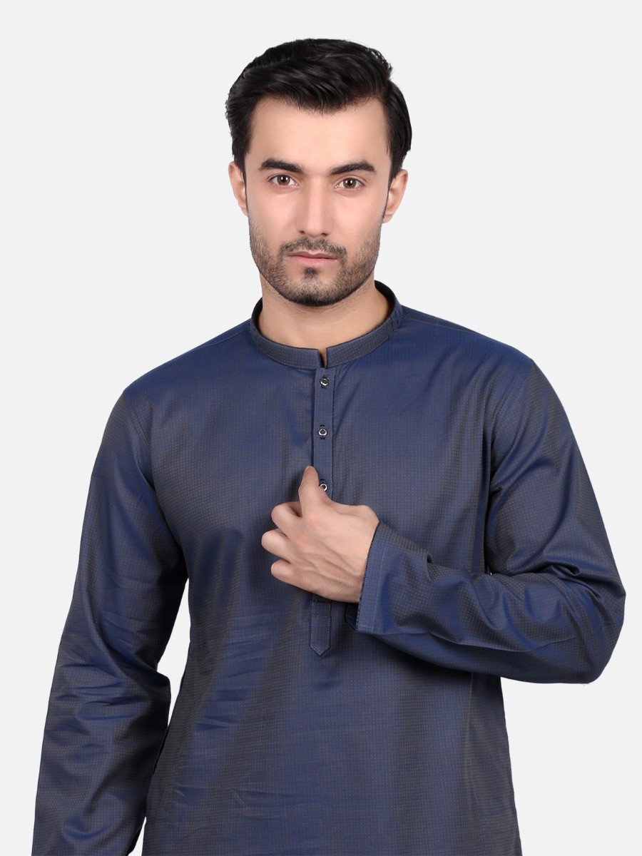 Men's Navy Kurta - EMTK18S-9648